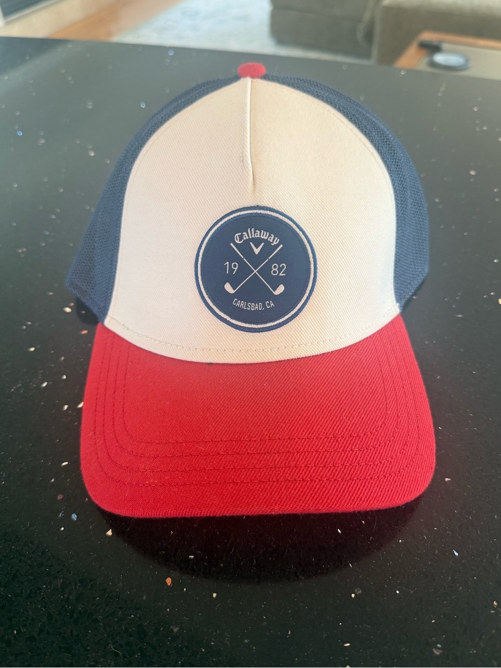 Callaway Red White Blue Trucker Hat with Circular Logo